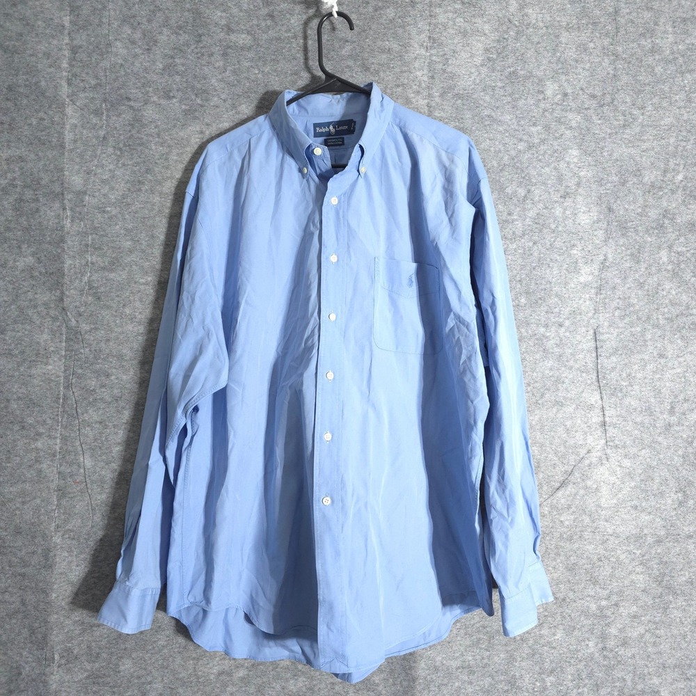 Ralph Lauren Yarmouth Mens Long Sleeve Button Down Shirt Dress Top Preppy Pony